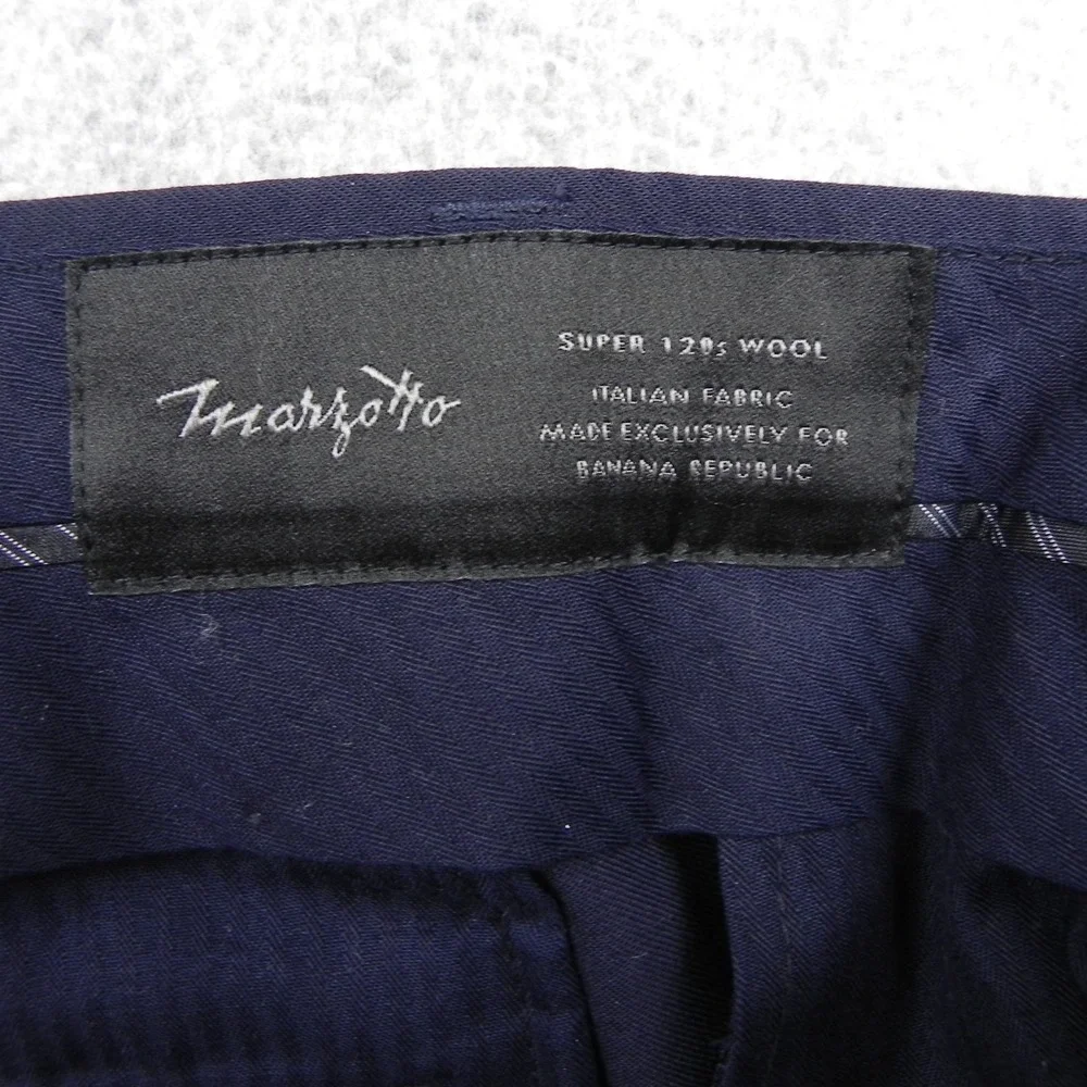 Banana Republic Dress Pants Mens 32x32 Standard Fit Super 120s Italian Wool Navy